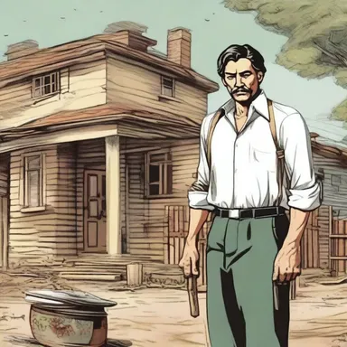 In the novel, the protagonist's distress was evident as his family's property was seized by the creditor.