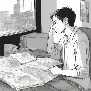 The graphic novel artist skillfully captured the protagonist's psychological distress through expressive illustrations and dialogue.