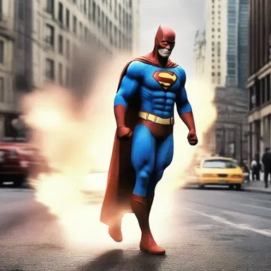 The superhero fought through the distress of his injuries to save the day once again.