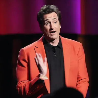 The comedian's distress was clear when his joke fell flat and no one in the audience laughed.