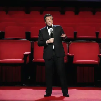The comedian's distress was clear when his joke fell flat and no one in the audience laughed.