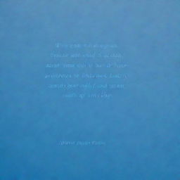 A vast sky of striking, pure blue, etched with the poignant quote 'We can paint the blue sky with our blood, with our tears' in a stylish and evocative font