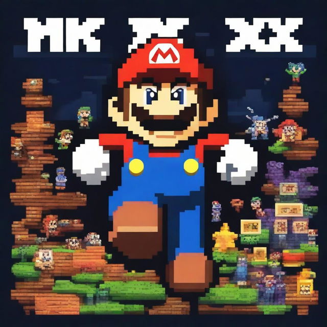 A high-quality digital art poster featuring the character 'MX' from the Mario creepypasta 'Mario Port 85'