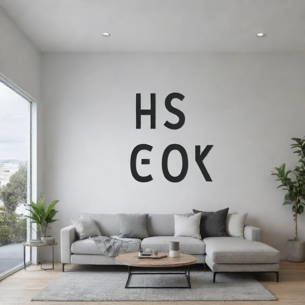 Minimalist real estate mural featuring bold and elegant typography, spelling 'Griya Elok'.