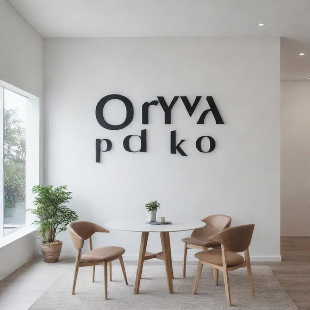 Minimalist real estate mural featuring bold and elegant typography, spelling 'Griya Elok'.