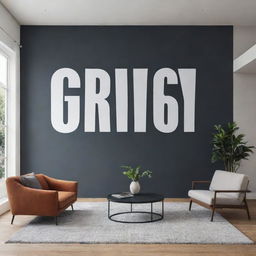 Minimalist real estate mural featuring bold and elegant typography, spelling 'Griya Elok'.