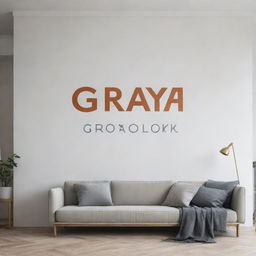 Minimalist real estate mural featuring bold and elegant typography, spelling 'Griya Elok'.