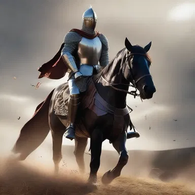 The valiant knight fought bravely to save the kingdom from the invading army in the epic fantasy film.