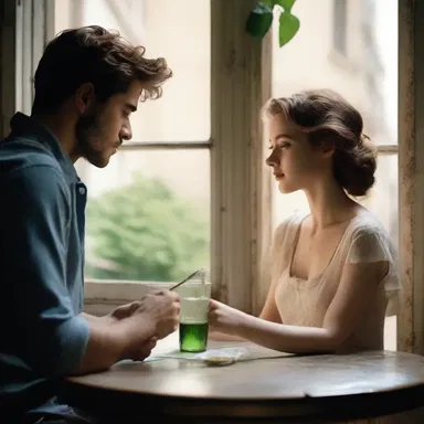 In the romantic novel, the protagonist and her love interest shared a passionate moment as they gazed through the window, while the glass cutter lay forgotten on the table.