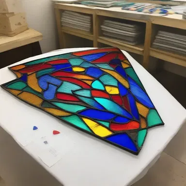 The glass cutter carefully measured and cut the pieces of glass to create a stunning stained glass window for the art exhibition.
