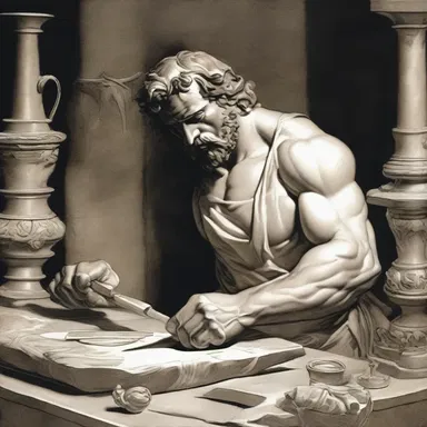 In Greek mythology, Hephaestus is often depicted as a skilled glass cutter, crafting intricate designs on various glass objects.
