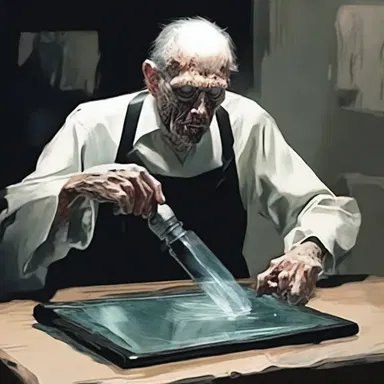 In the horror novel, the main character discovers an old glass cutter possessed by an evil spirit, which grants him the ability to create horrifying designs on glass.
