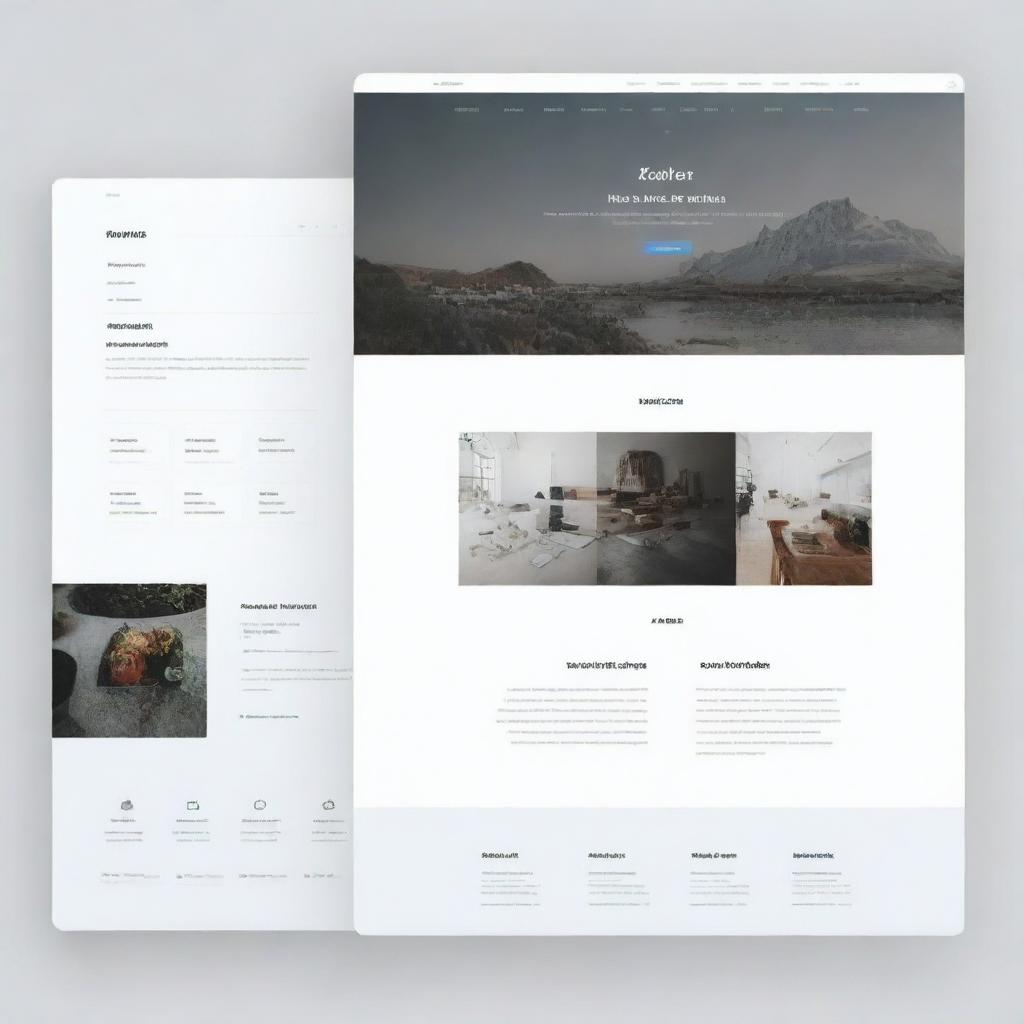 An aesthetically pleasing and fully functional digital interface of a modern website with clean lines, intuitive navigation, and responsive elements