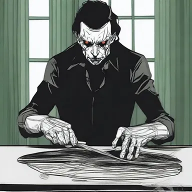 In the horror novel, the main character discovers an old glass cutter possessed by an evil spirit, which grants him the ability to create horrifying designs on glass.