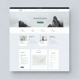 An aesthetically pleasing and fully functional digital interface of a modern website with clean lines, intuitive navigation, and responsive elements