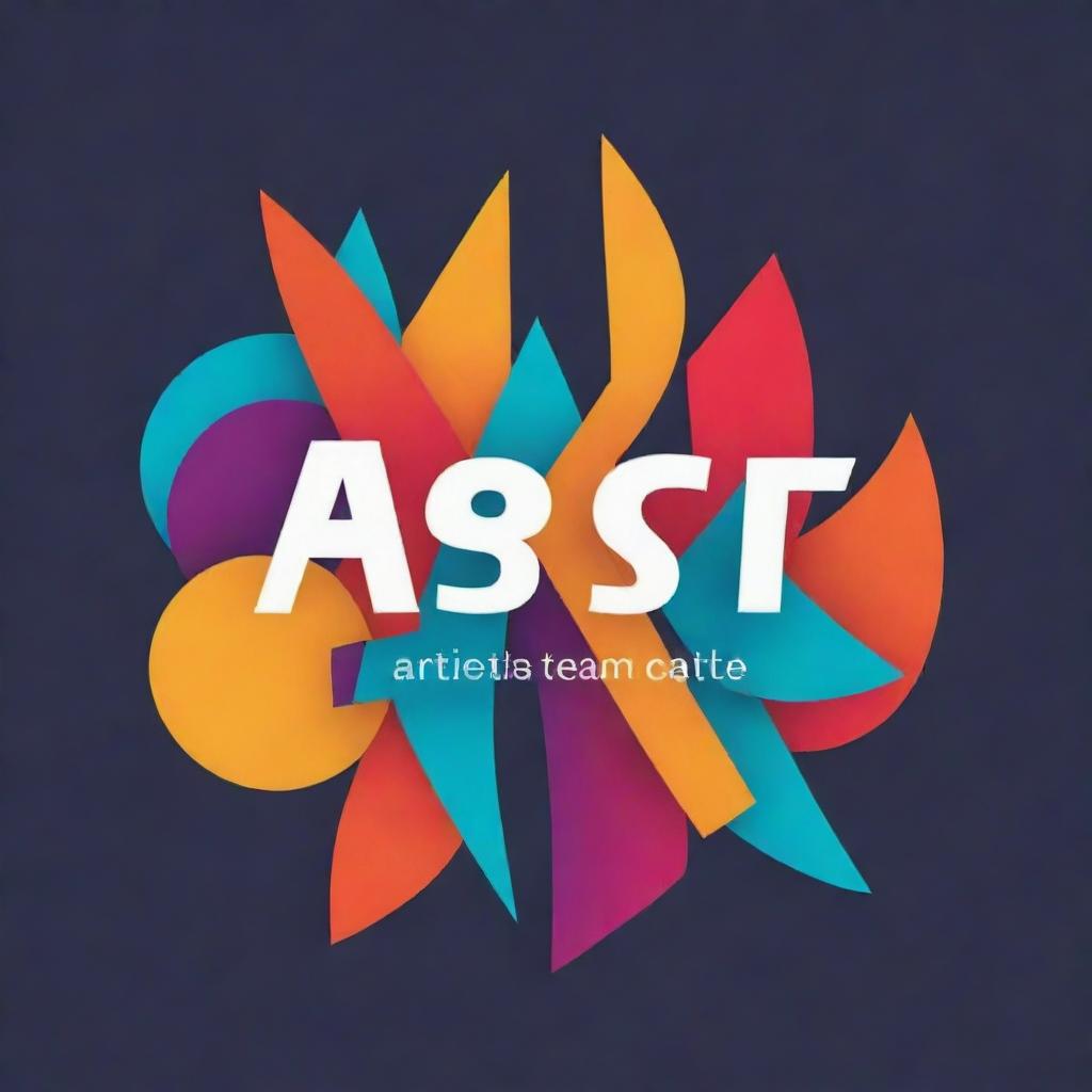 Logo of the company called Artistic Team featuring abstract design and bright, bold colors.