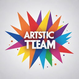 Logo of the company called Artistic Team featuring abstract design and bright, bold colors.