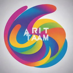 Logo of the company called Artistic Team featuring abstract design and bright, bold colors.