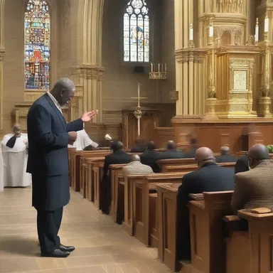 The sermon was delivered with a complex sentence: 'If we have faith and trust in God, we can overcome any challenge that comes our way.'