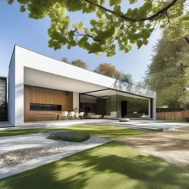 The design of this modern house incorporates elements of pommy style, with a blend of British aesthetics.