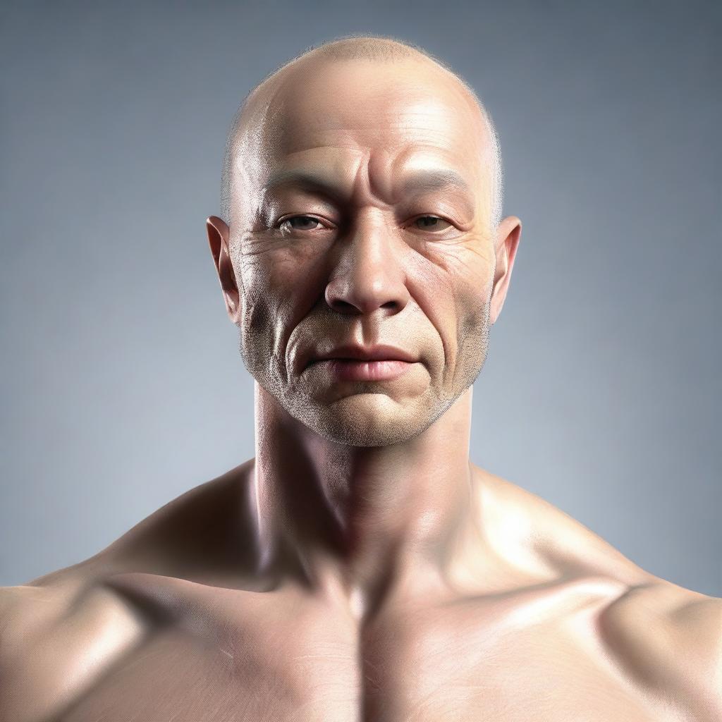 A high-resolution digital art image of a human