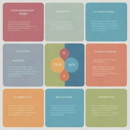 Create a 2x2 infographic populated with numerical data. Each quadrant should contain a different set of data presented in an attractive and easy-to-understand manner.