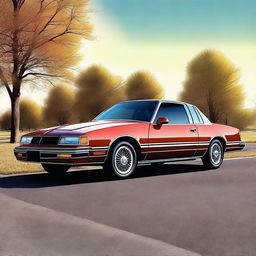 A high-quality digital art image of a 1987 Pontiac Grand Prix