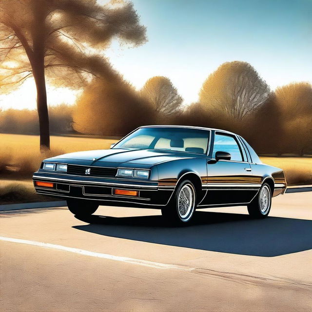 A high-quality digital art image of a 1987 Pontiac Grand Prix