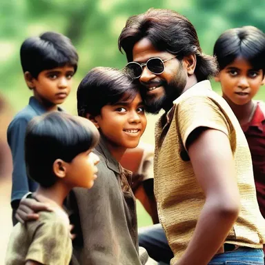 The director used the word 'kiddo' to address the young actors in the cinema set.