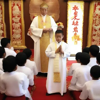 During the religious ceremony, the priest lovingly referred to all the children as 'kiddo'.