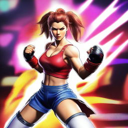 This is a high-quality digital art representation of Nina from Tekken