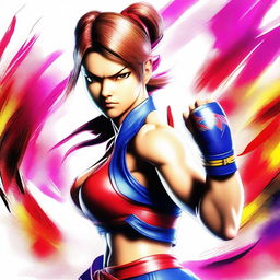 This is a high-quality digital art representation of Nina from Tekken