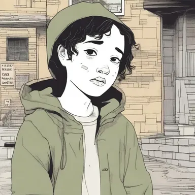 In the broody graphic novel, the protagonist goes on a journey of self-discovery.