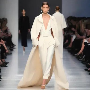 The broody runway model exuded an air of mystery and elegance as she walked down the catwalk.