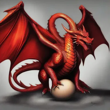 The broody dragon guarded her eggs fiercely, ready to unleash her fiery rage on anyone who dared approach.