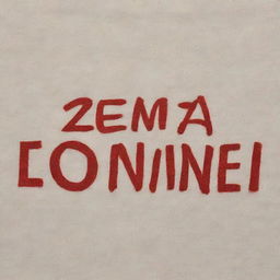 Word 'senza confine' artistically written on a piece of fabric