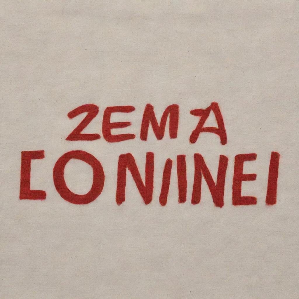 Word 'senza confine' artistically written on a piece of fabric