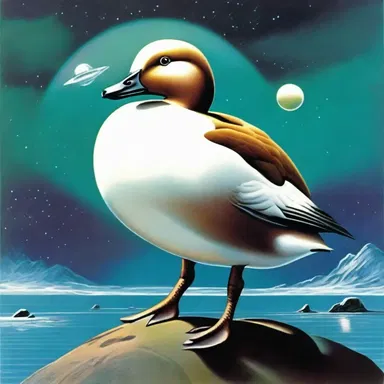 The science fiction novel featured a futuristic planet where the male baldpate widgeon had a glowing white crown that emitted energy.