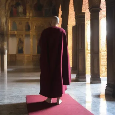 The baldpate monk led the morning prayer in the monastery.