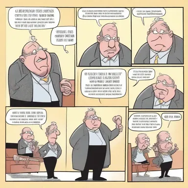 In the comic strip, the main character is a funny baldpate with a great sense of humor.