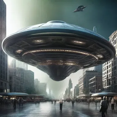 In the science fiction novel, the alien spaceship had a shiny and reflective superficies.