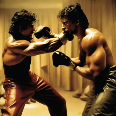 The movie showcased a thrilling trouncing sequence, with the protagonist delivering fierce blows to the villain.