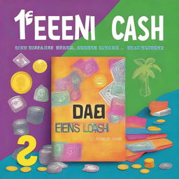 A high-quality digital art image of a book cover for 'Teen Cash: 25 Ways to Earn, Save, and Spend Wisely'