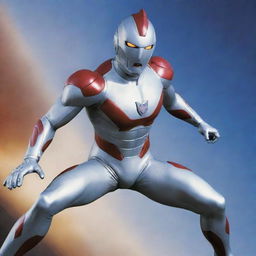 A detailed, full-color image of Ultraman in a dynamic pose.