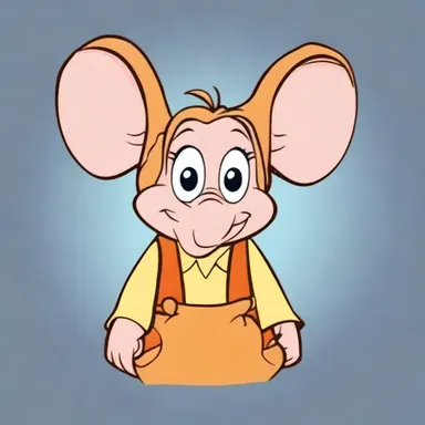 The animated character's oversized ears were comically compared to elephant ears, emphasizing their exaggerated size and shape.
