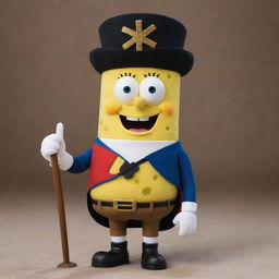 SpongeBob SquarePants is characterized as Napoleon Bonaparte, dressed in a French revolutionary war uniform and striking a commanding pose