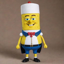 SpongeBob SquarePants is characterized as Napoleon Bonaparte, dressed in a French revolutionary war uniform and striking a commanding pose