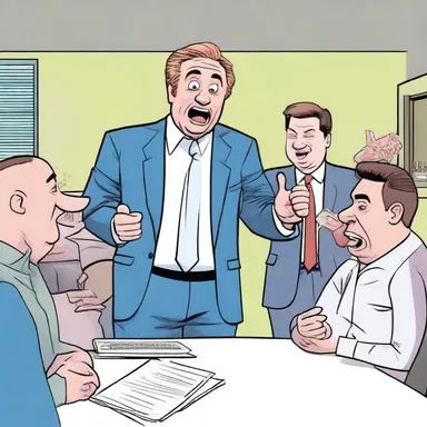 The comedian told a joke about a boss who goes on a power trip and starts bossing everyone around.