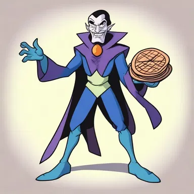 In the cartoon, the villain was drawn with a wafer-like body, making him appear both fragile and cunning.