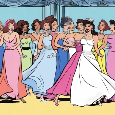 In the comic strip 'Dancing Divas', the characters attend a cotillion dance and showcase their fancy moves.